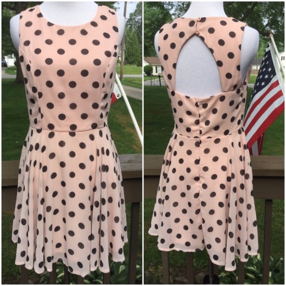 Sans Souci Pink w/Black Polka Dots Dress